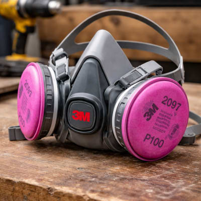 3M Half Face Reusable Respirator with P100 Filters