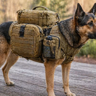 Dog Bug Out Backpack — Saddlebag Pack for Emergency Evacuation & Hiking