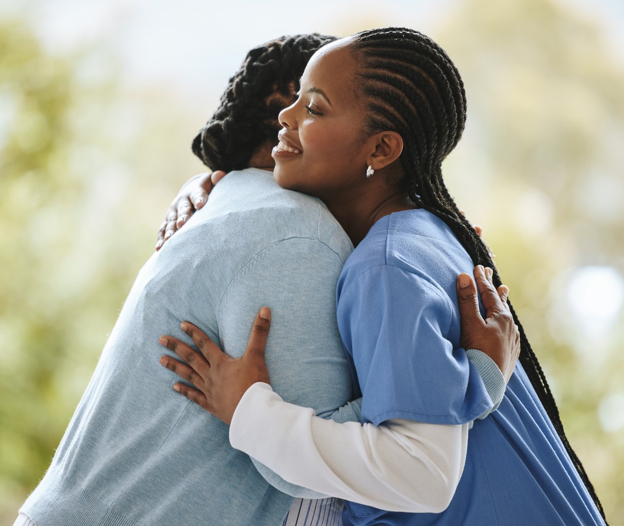 Compassionate support — an embrace between family members