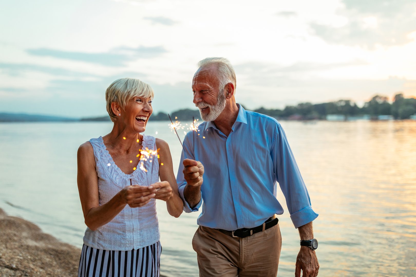 A joyful moment between a senior and family, welcoming you to Lighting Your Path