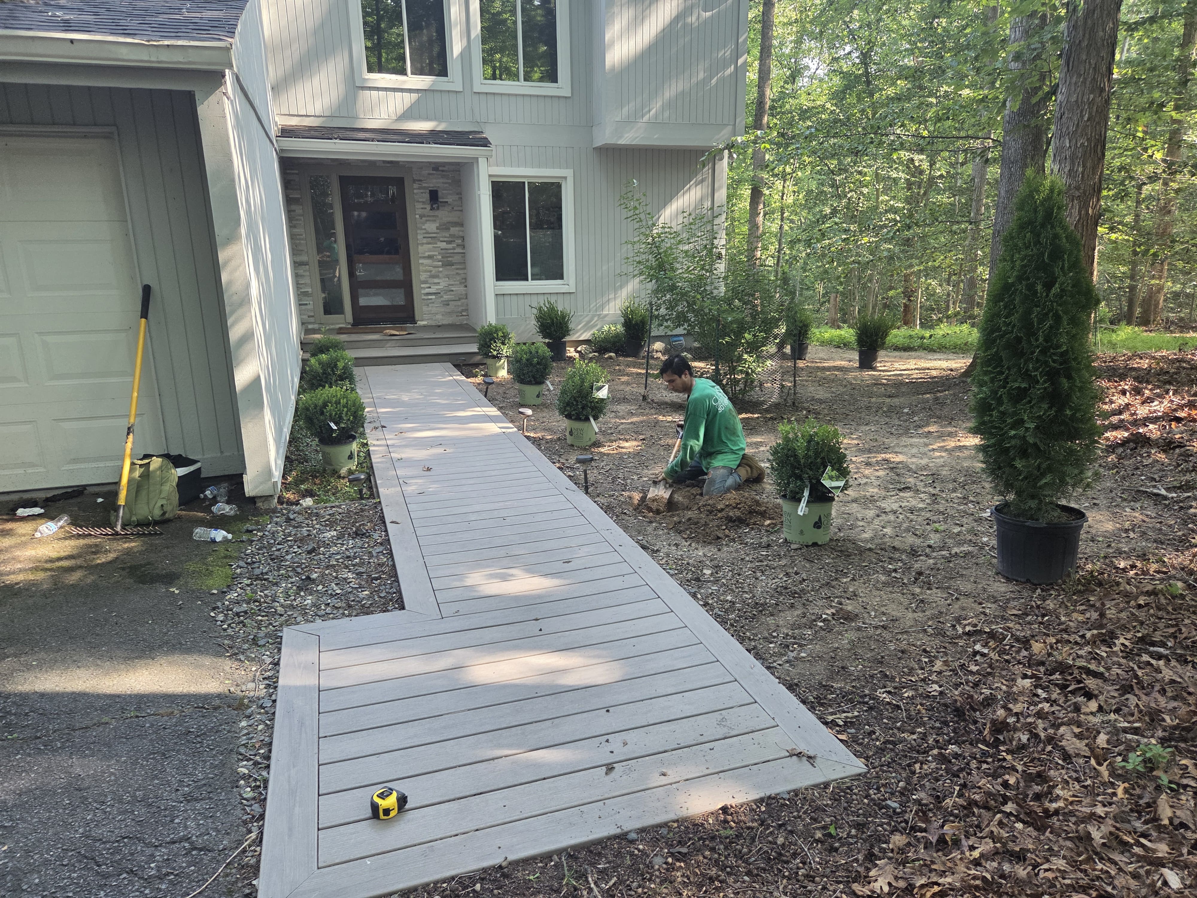 Freshly mulched landscape beds