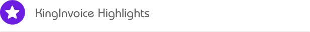 KingInvoice Highlights
