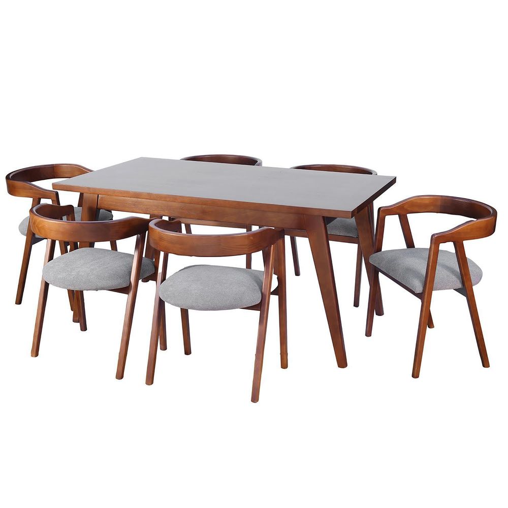 Comedor Ignacia Rectangular Sónico 6 Sillas Miel