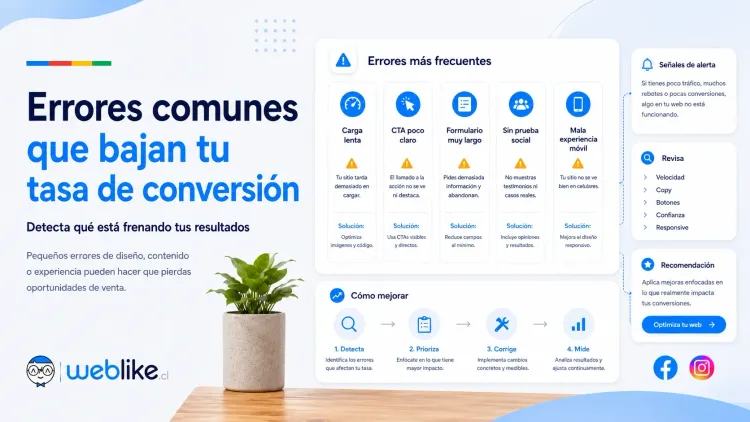 Errores comunes que bajan tu tasa de conversión