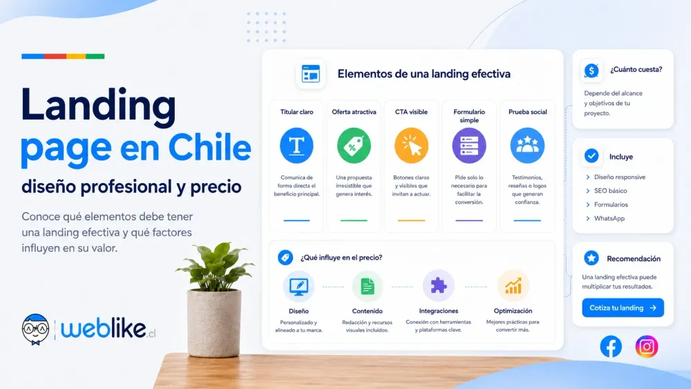 Landing page en Chile: diseño profesional y precio