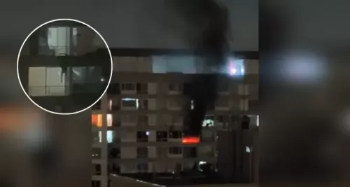 Huyó escalando 17 pisos en edificio: Venezolano intentó quemar a su expareja en Santiago