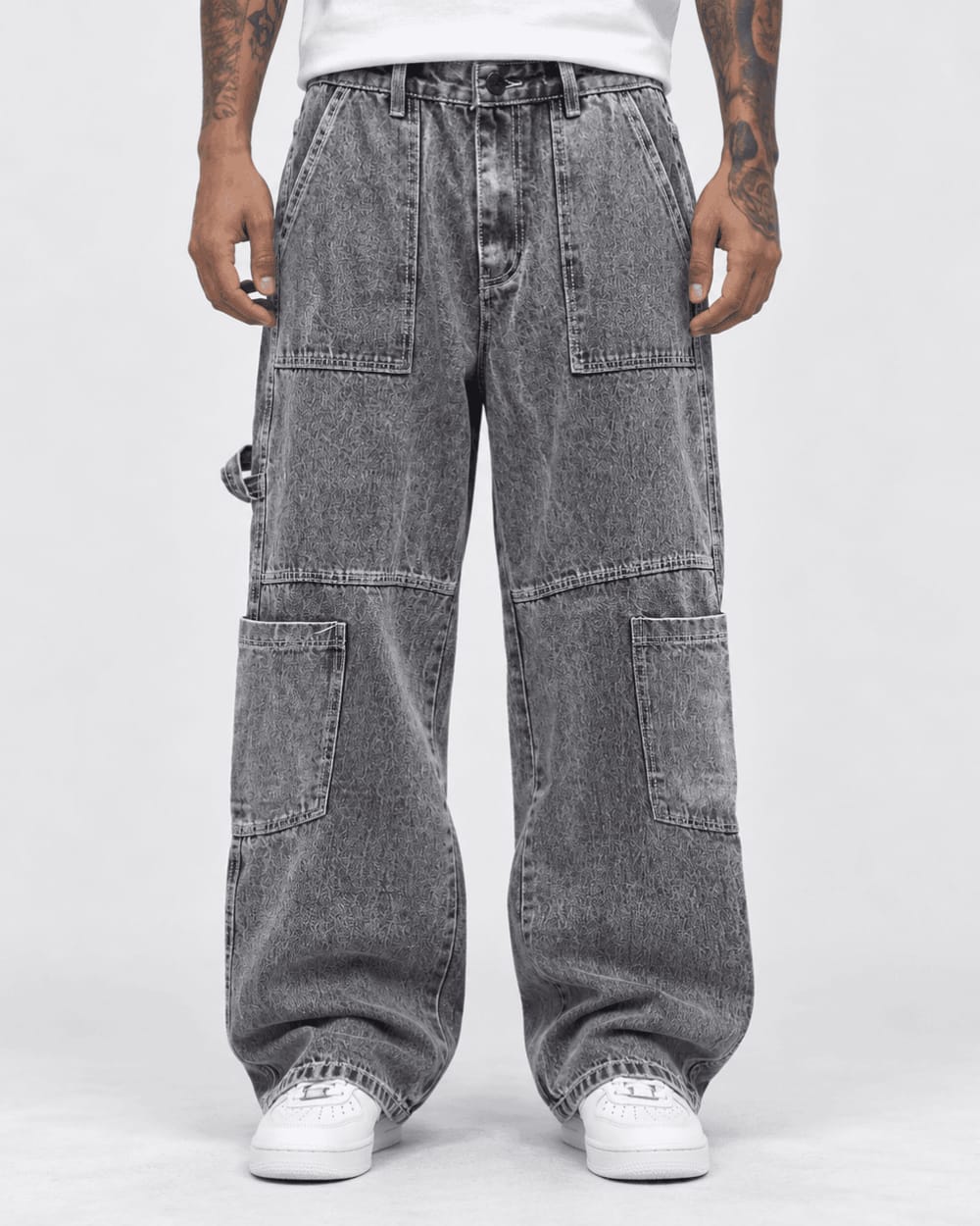 pantalon jeans cargo gris — EGAN Streetwear