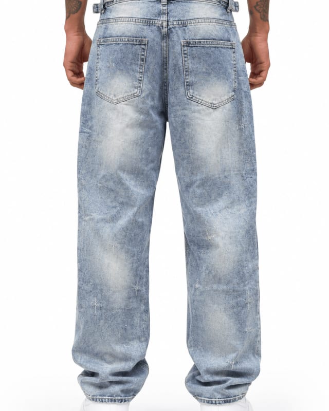 pantalon jeans rasgado cruz — vista alternativa