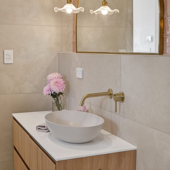 Travertine Soft Stone Porcelain Floor and Wall Tile installed