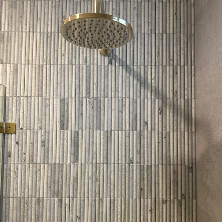 Mini Bamboo Mint Flute Mosaic installed