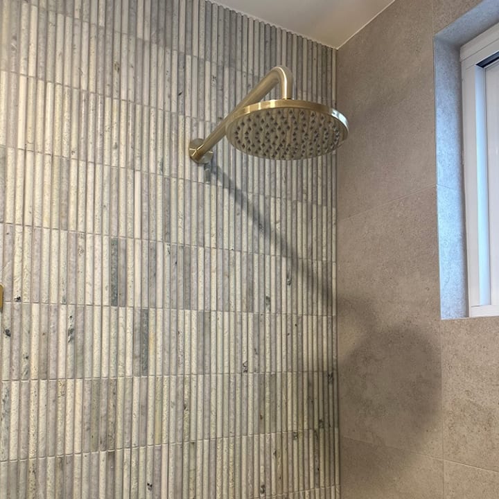 Mini Bamboo Mint Flute Mosaic installed
