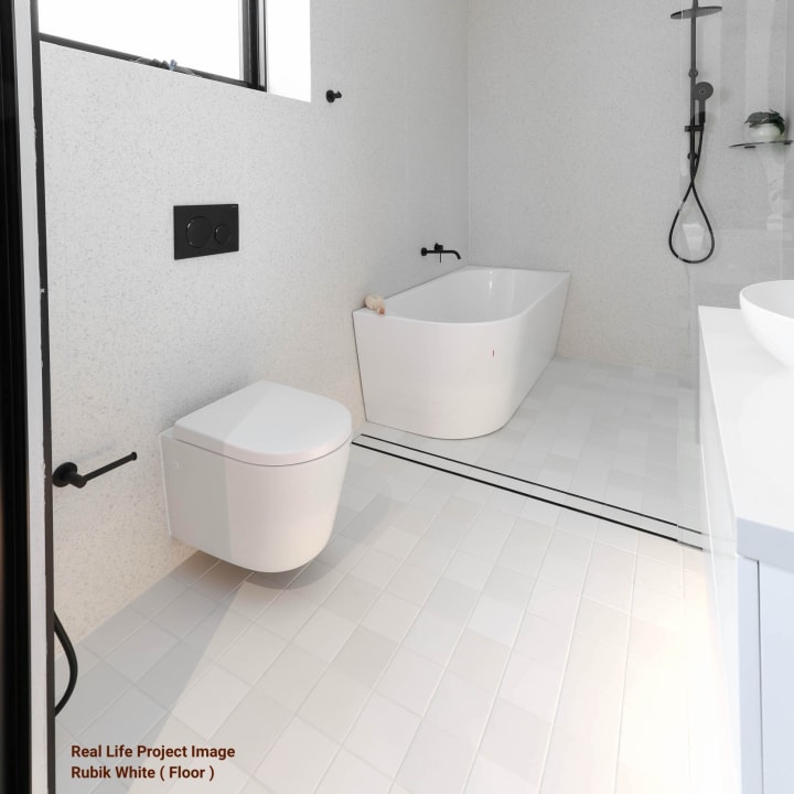 Rubik Square Floor & Wall Spanish Tile 123x123mm installed