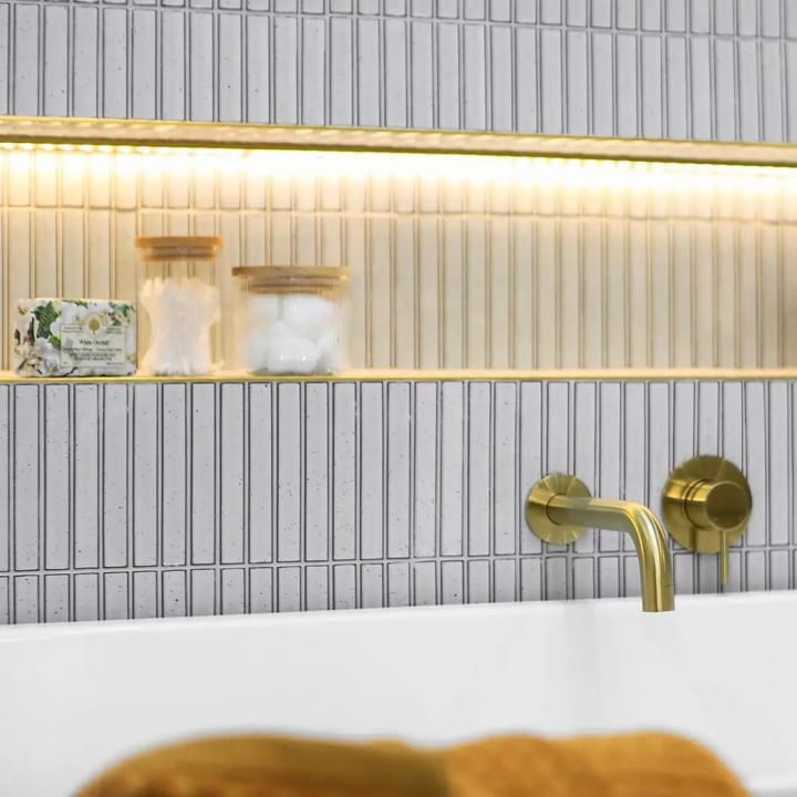 Concave Kit Kat Stack Wall Mosaic installed