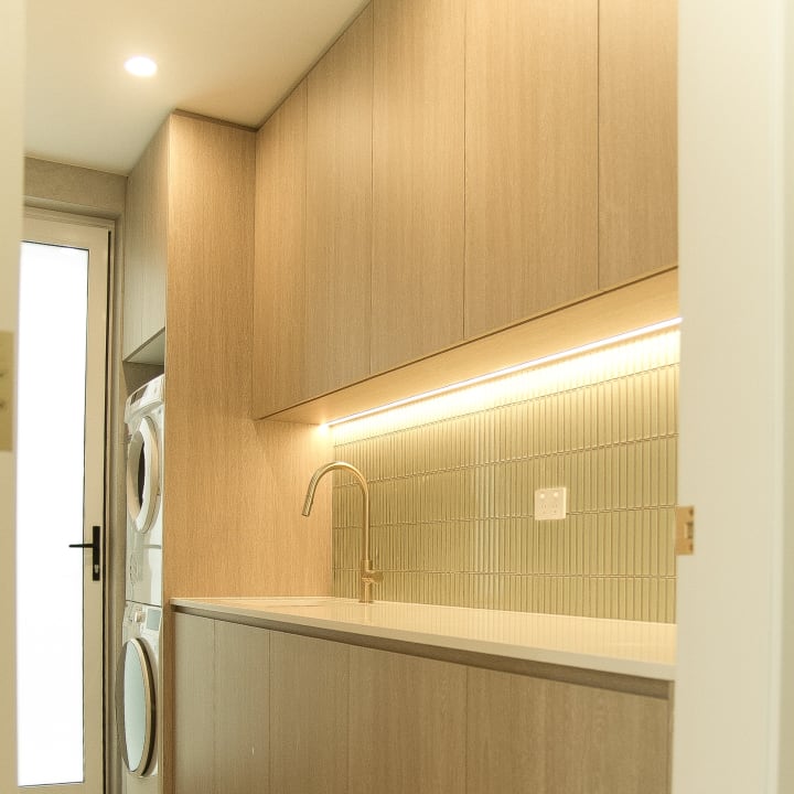 Concave Kit Kat Stack Wall Mosaic installed