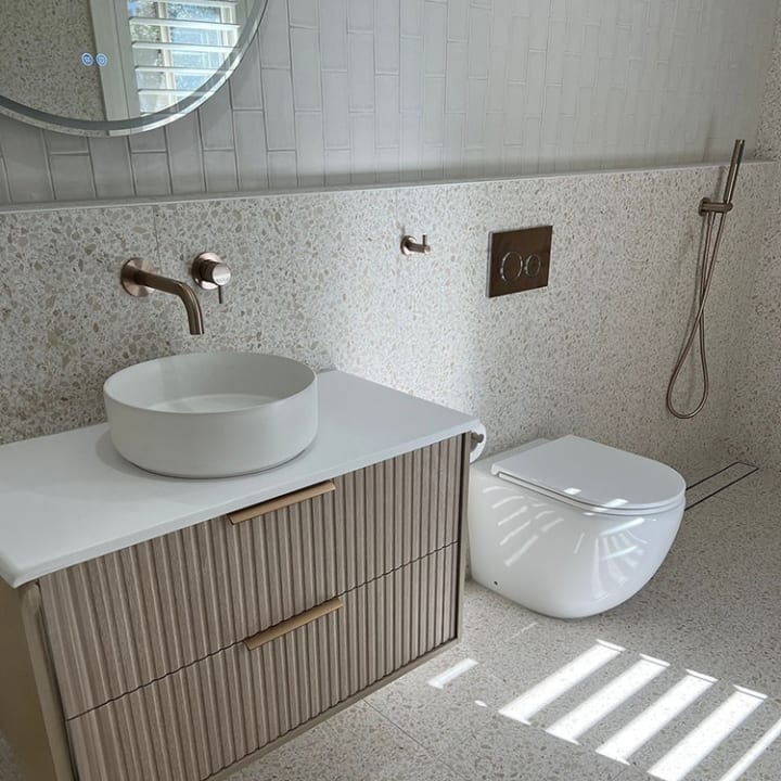 Bondi Terrazzo Look Floor & Wall Tiles installed