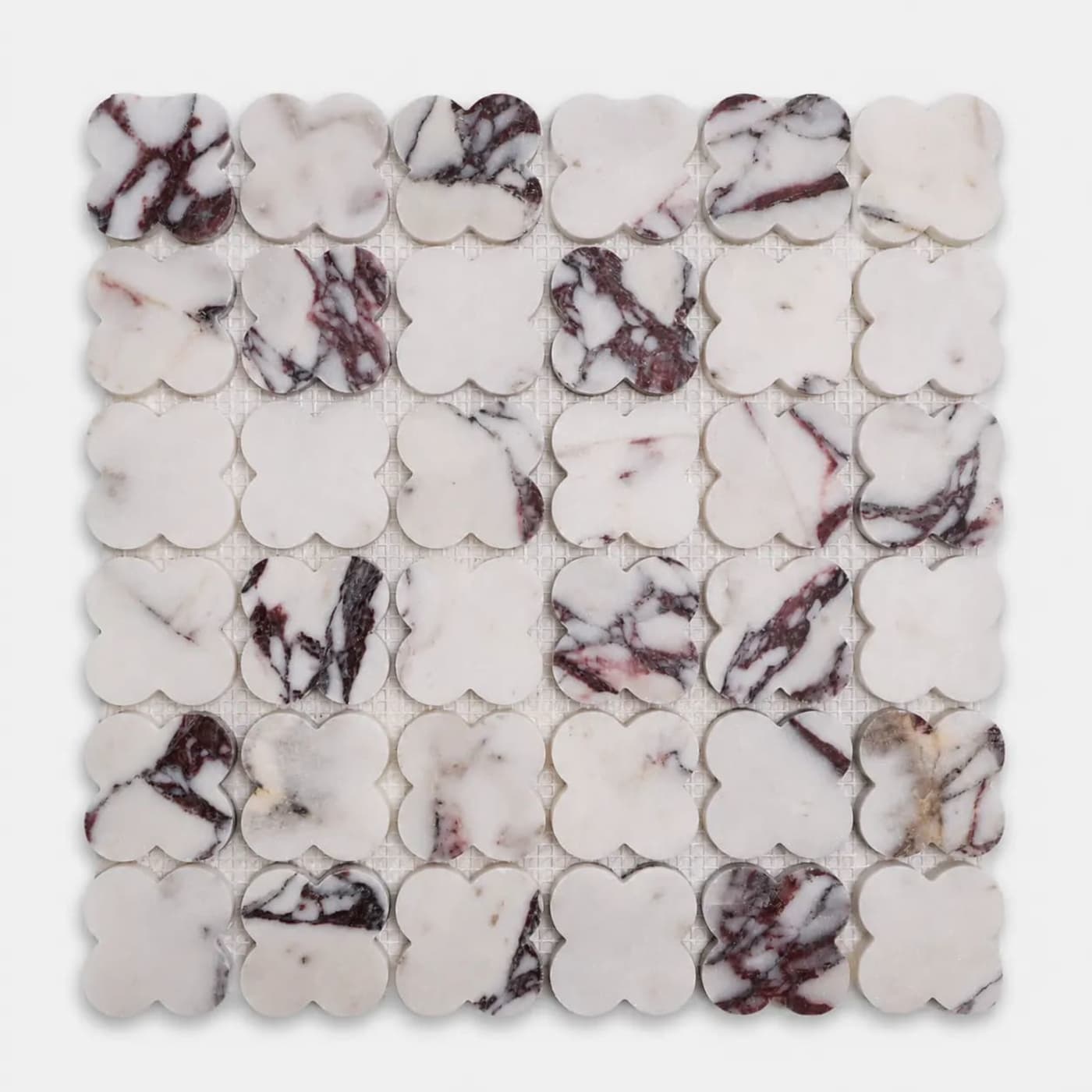 Alhambra Flower Viola marble mosaic sheet.