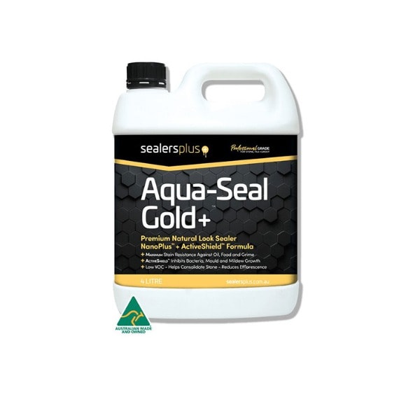 Aqua Seal Gold+ natural-look penetrating sealer for stone, tile, grout and terrazzo.