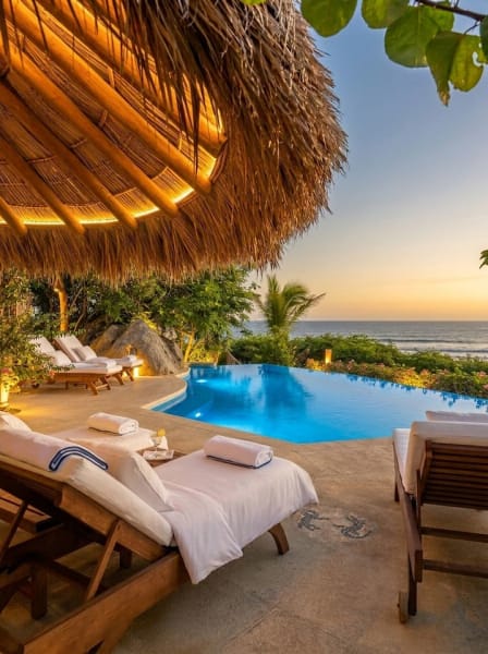 Casamar, beach front estate on Troncones Point 2