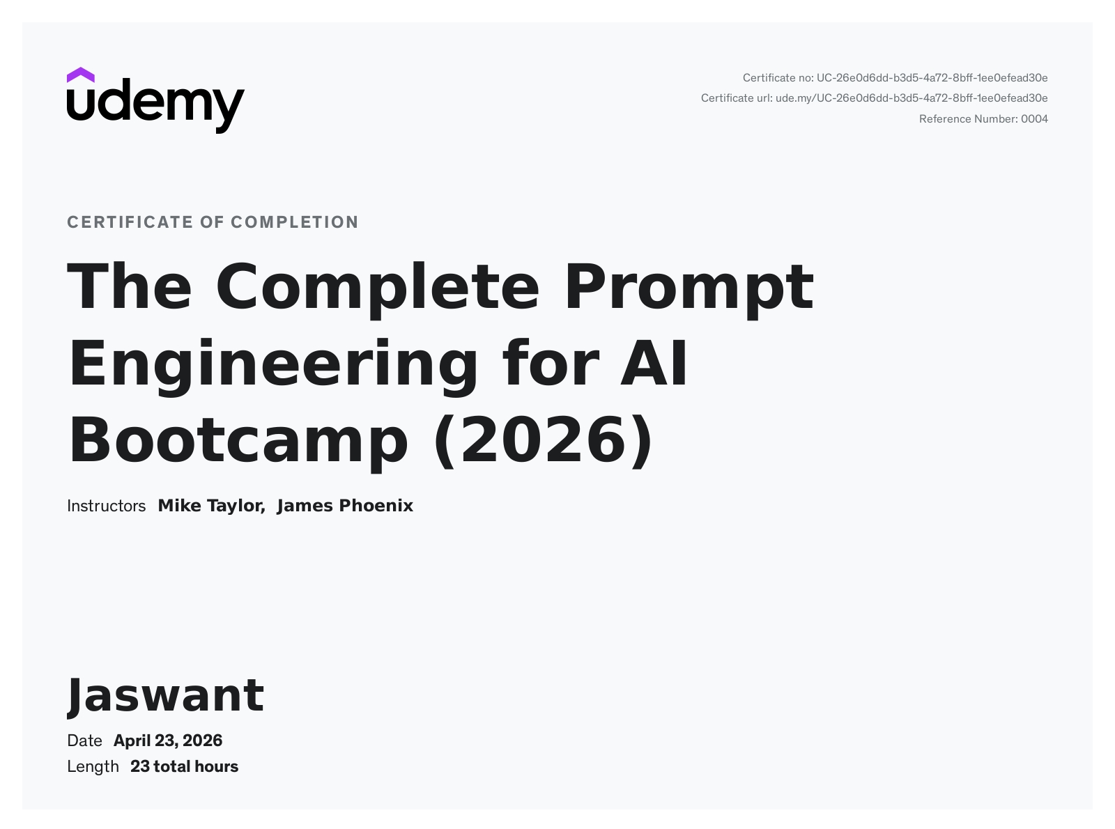 Prompt Engineering Bootcamp 2026