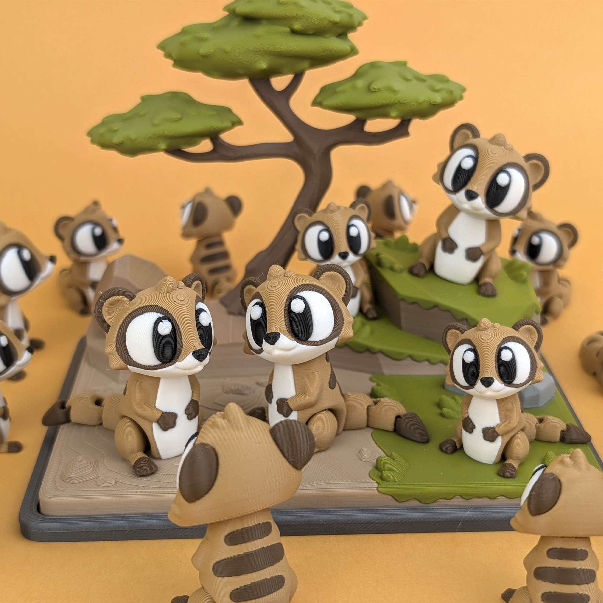 Flexi Meerkat 3D Imprimé en PLA - Animal de Compagnie en Miniature