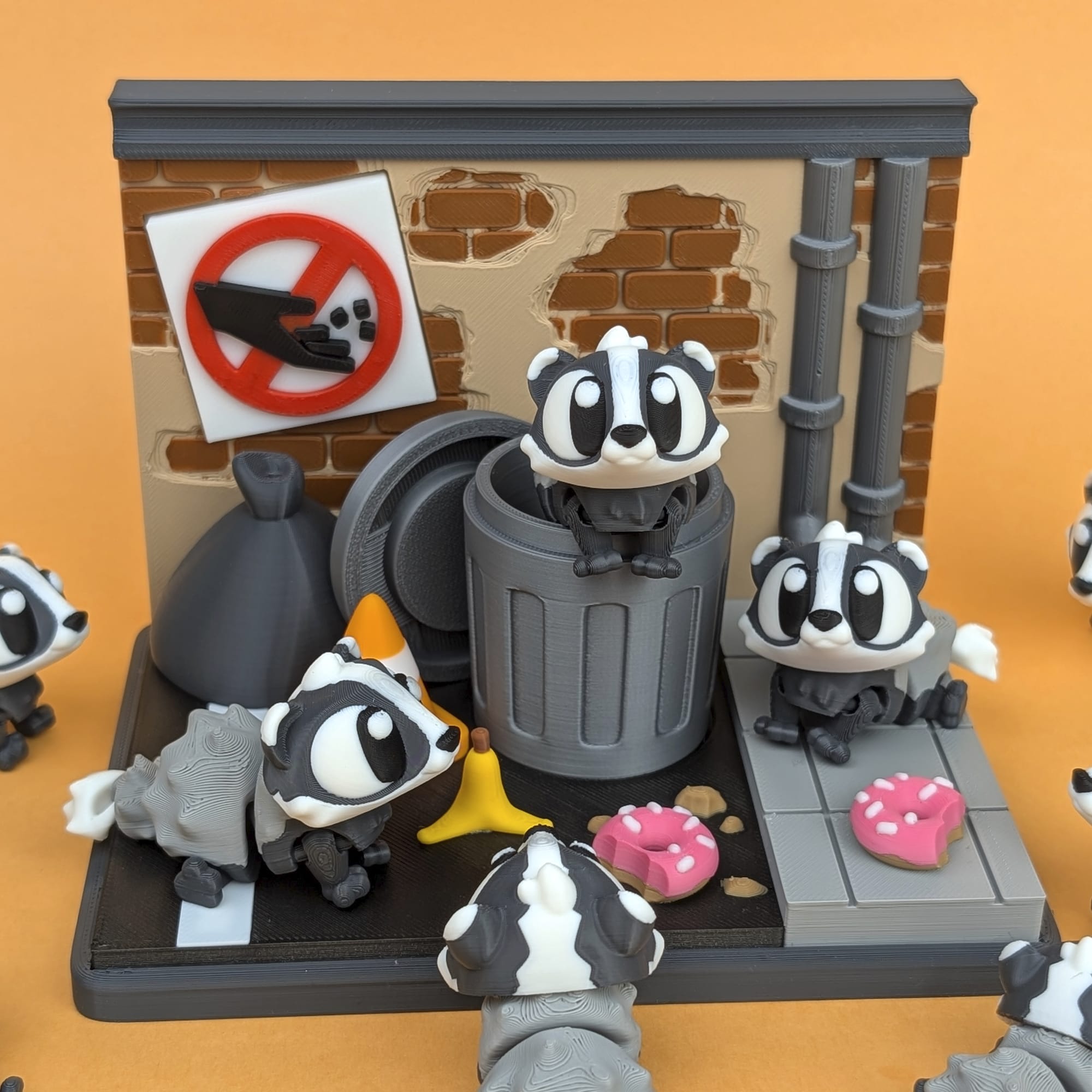 Porte-clés Flexi Badger en PLA - Accessoire MinoZoo Durable