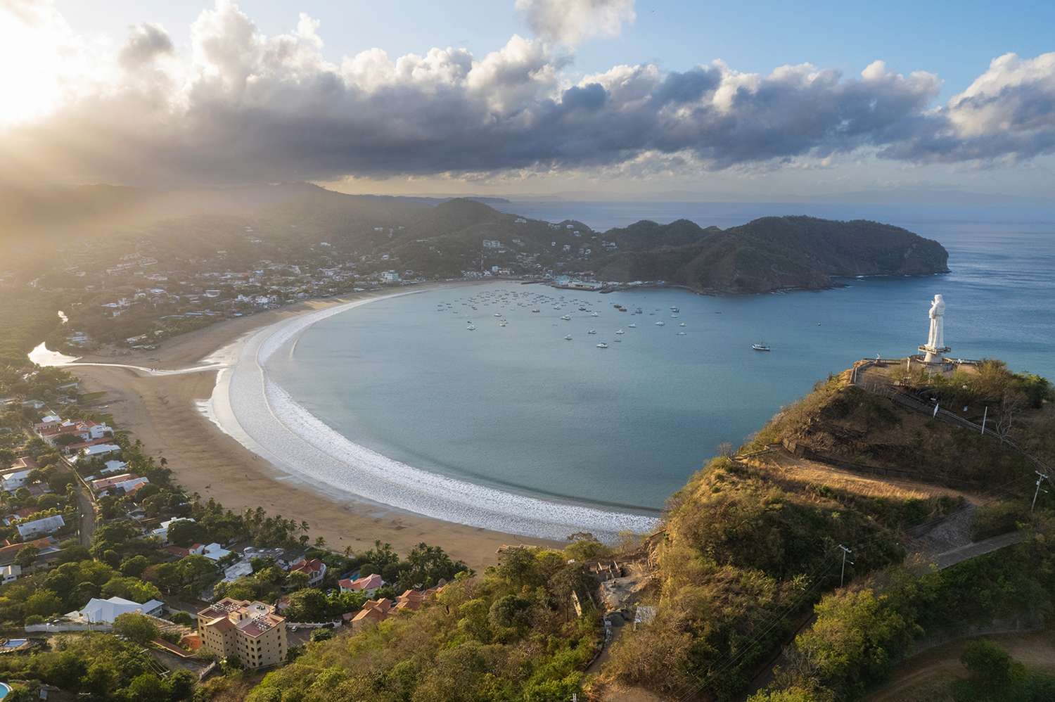 Panoramic view of San Juan del Sur bay in Nicaragua