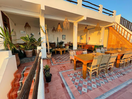 Hash Point Surf Camp terrace in Taghazout