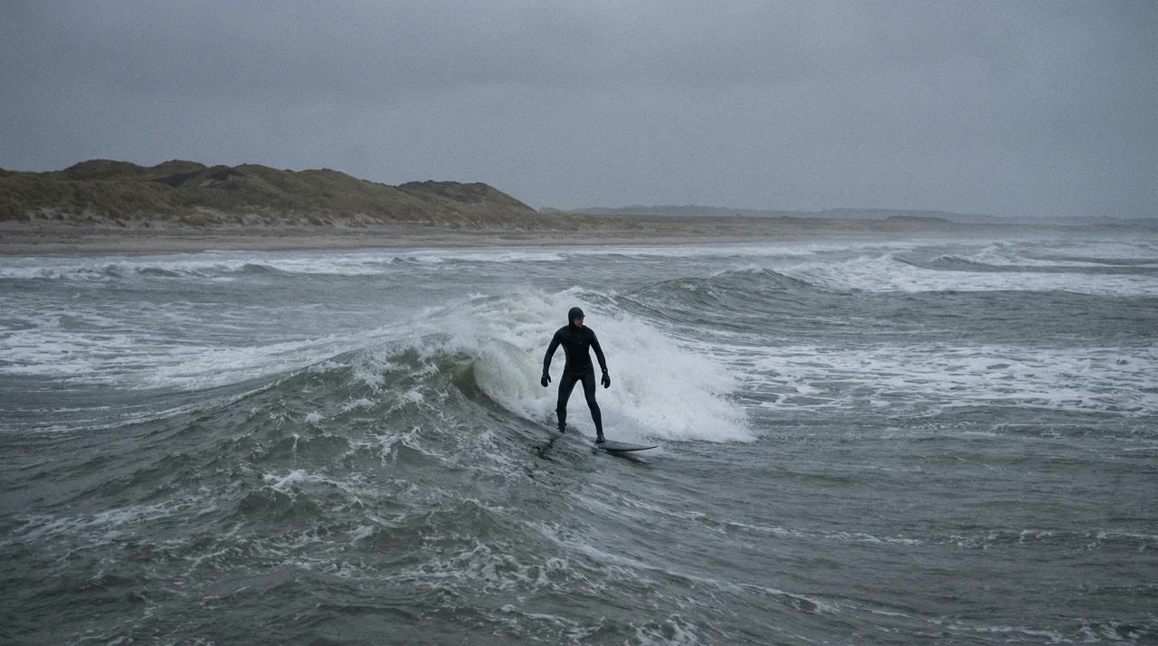 Surfing in Cold Hawaii, Denmark