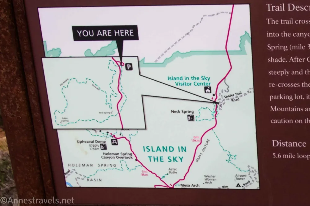 Map of the Neck Spring Trail with dotted green line as the trail map