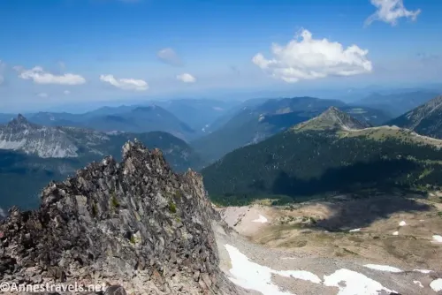 Clouds over mountains from Third Burroughs Mountain in Mount Rainier National Park 