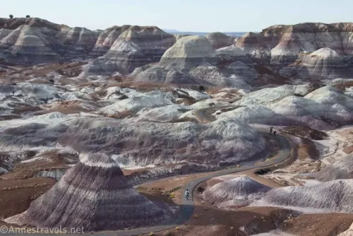 Badlands around the Blue Mesa Trail from the Blue Mesa Overlook in Petrified Forest National Park, Arizona