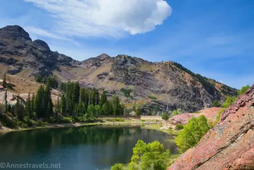 Mountains above blue Lake Blance 