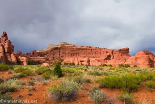 The fin containing Blocked Arch and Crystal Arch in Arches National Park, Utah