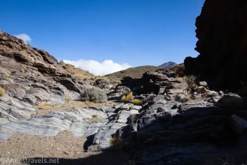 Small rocky dryfalls in Echo Canyon, Death Valley National Park, California