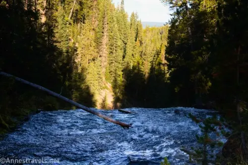 The Gibbon River at the brink of Virginia Cascades in Yellowstone National Park, Wyoming