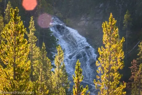 Closeup of Virginia Cascades in Yellowstone National Park, Wyoming
