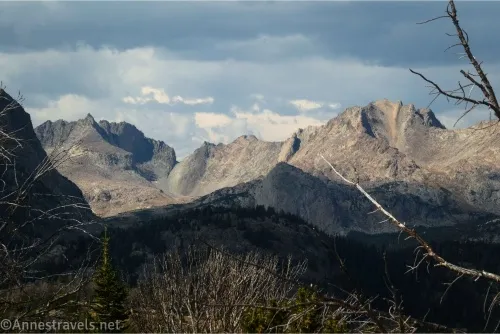 A craggy ridgeline of mountains 