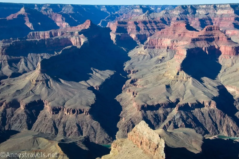 Buttes and canyons within the Grand Canyon