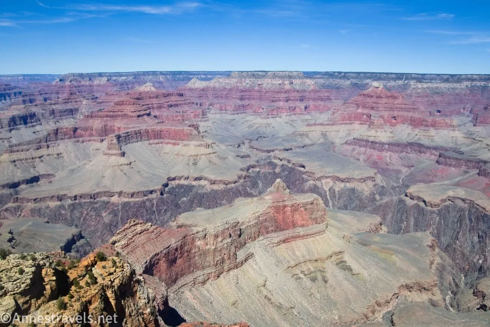 Red buttes and ridges in the Grand Canyon