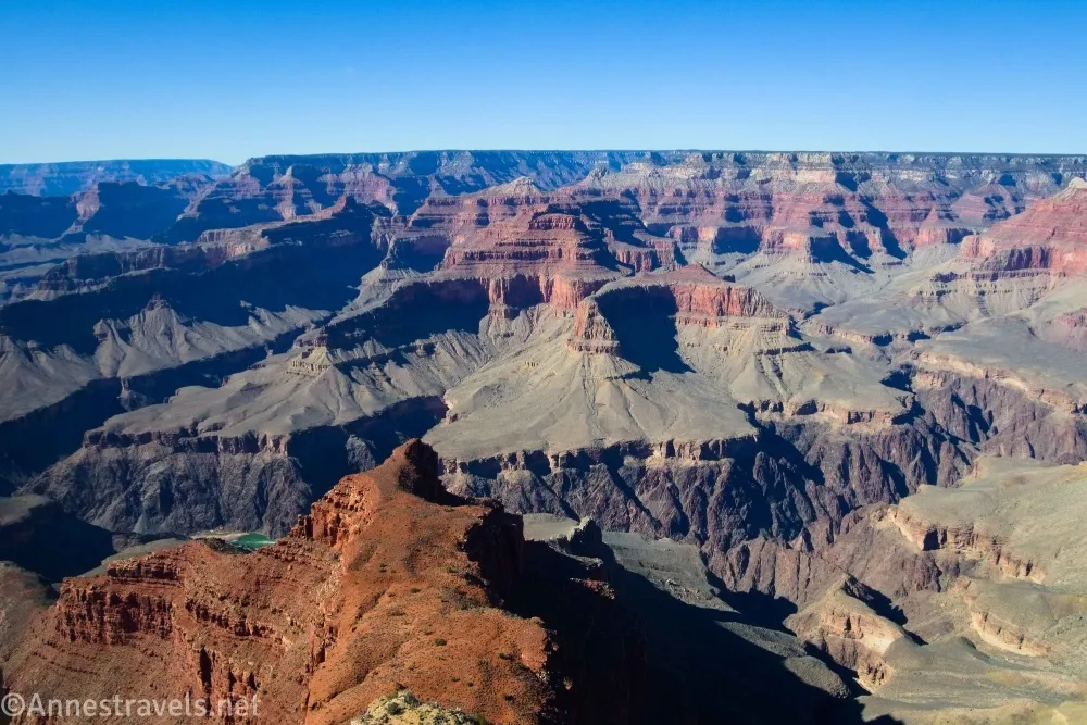Red buttes and cliffs in the Grand Canyon
