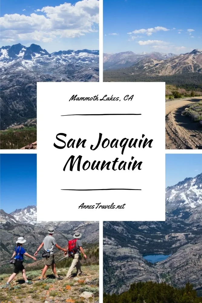 A photo collage of views from the San Joaquin Mountain Trail near Mammoth Lakes/Inyo National Forest, California