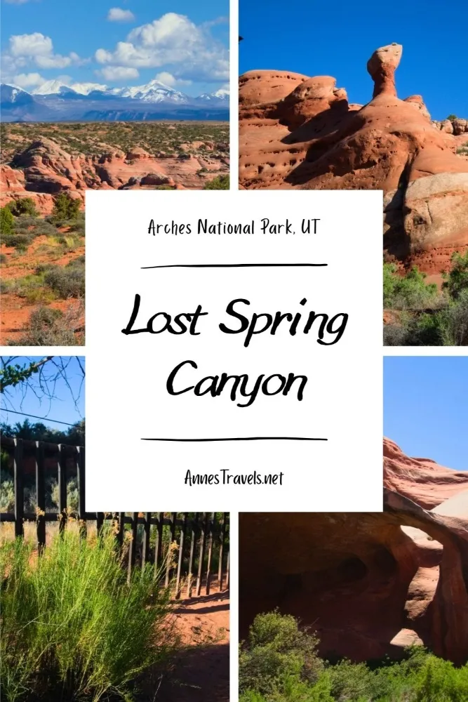 Photo collage of views in Lost Spring Canyon