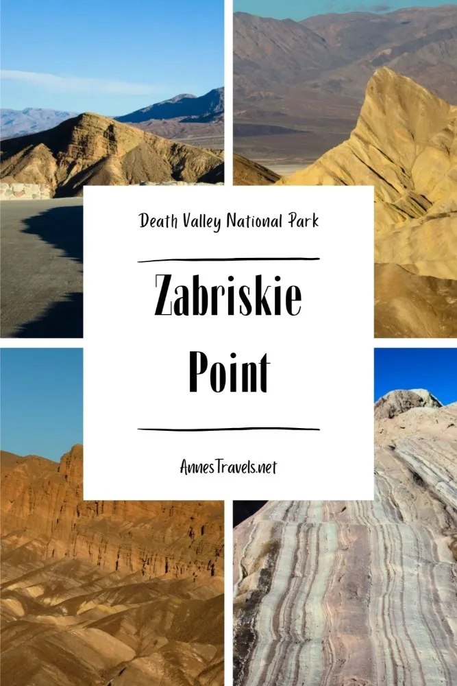 Photo collage of the views around Zabriskie Point in Death Valley National Park 