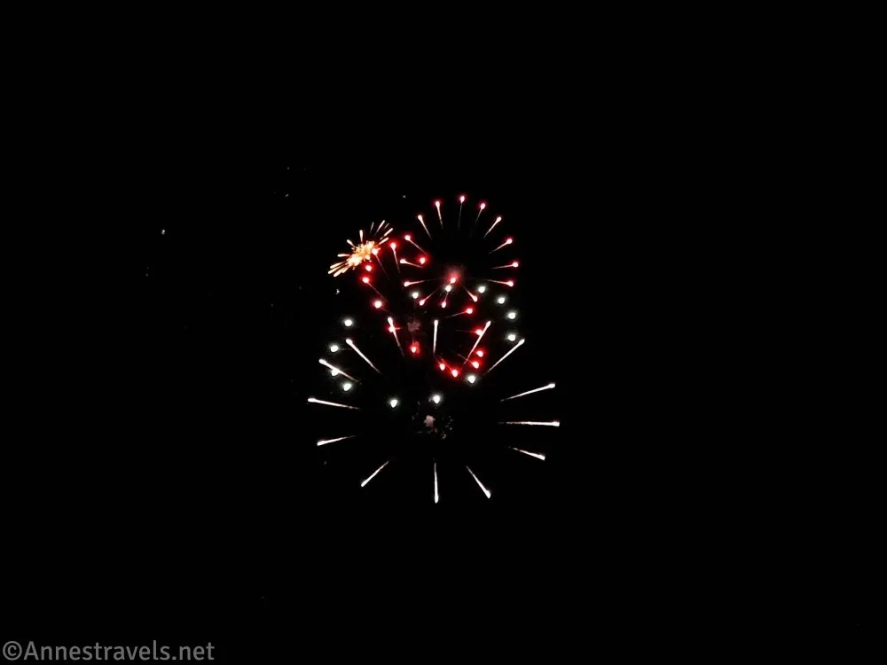 Several circular fireworks