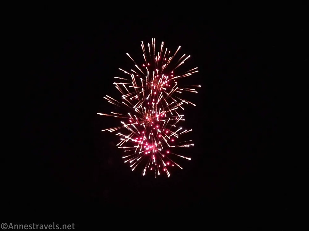 Red and white fireworks