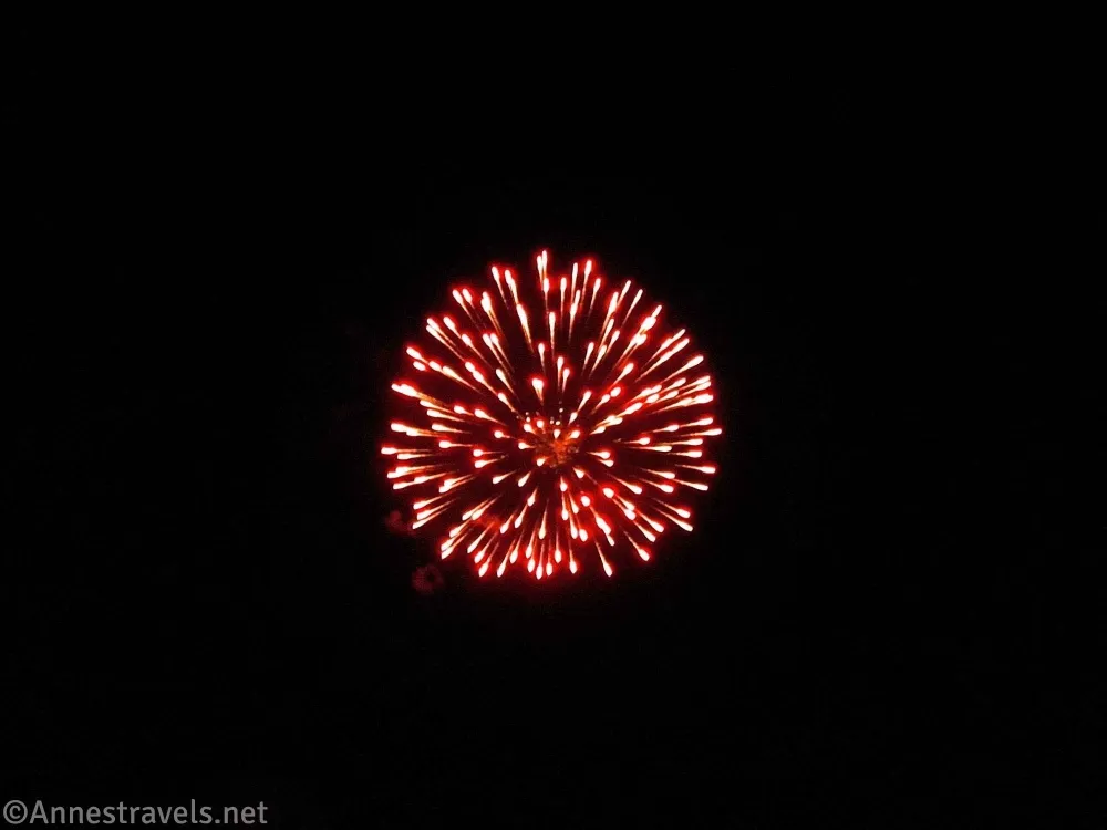 Red and white fireworks