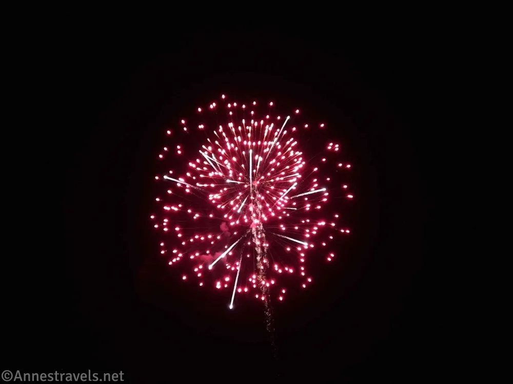 Red and white fireworks