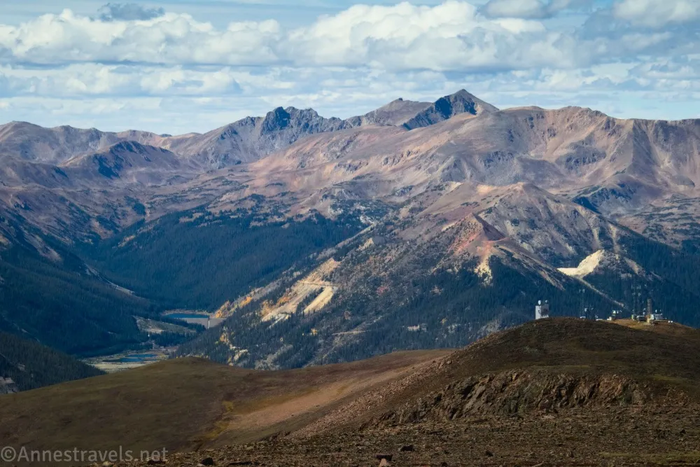 Views from Mount Flora across Colorado Mines Peak in Arapaho National Forest, Colorado
