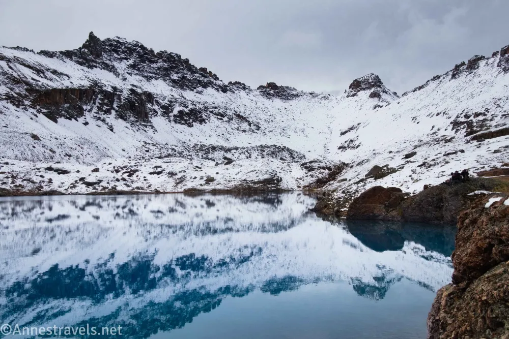 Snowy reflections in Columbine Lake in the San Juan Mountains of Colorado between Silverton and Ouray