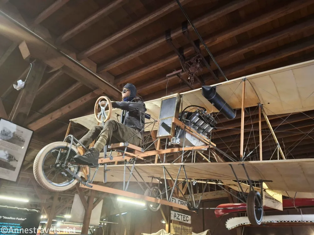 Old airplane at the Durango & Silverton Railroad Museum in Durango, Colorado